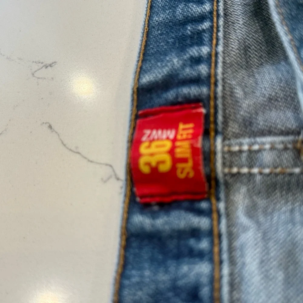 WRANGLER MWZ Slim Fit VINTAGE  Style Jean 35x32 rare wash‎ Denim